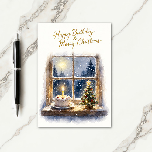 Birthday Christmas Wishes Card