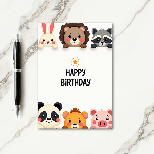 Birthday Critters Art Card