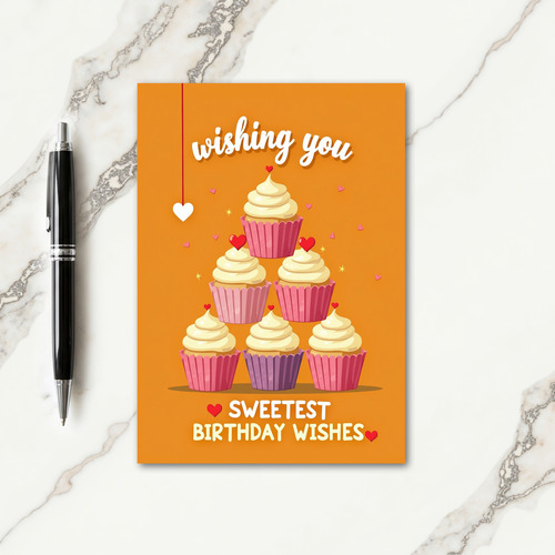 Birthday Cupcake Stack Card