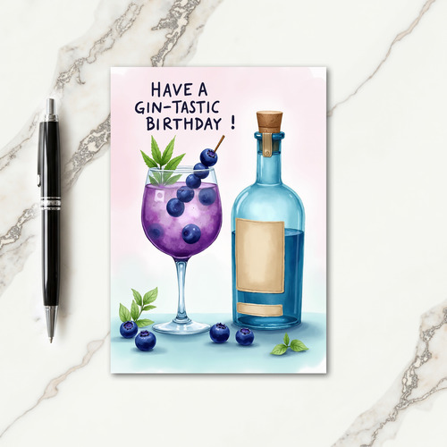Birthday Drink Illustration Card