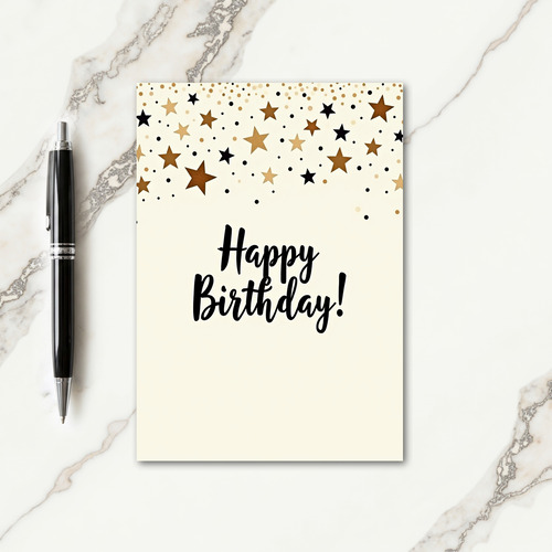 Birthday Elegant Gold Stars Card