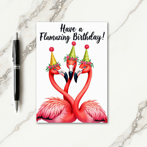 Birthday Flamingo Trio Card