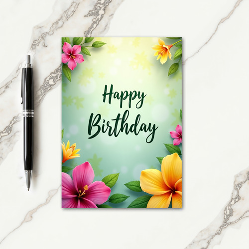 Birthday Floral Art Card