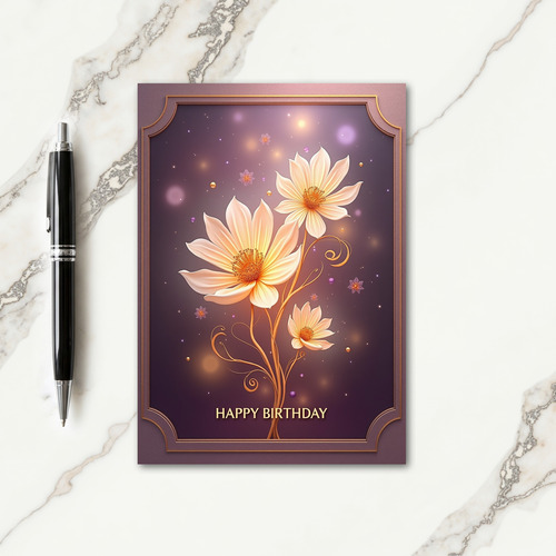 Birthday Floral Glow Card