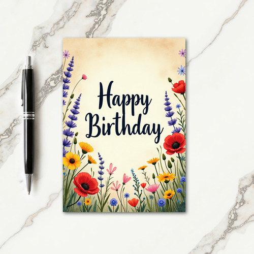 Birthday Floral Meadow Card