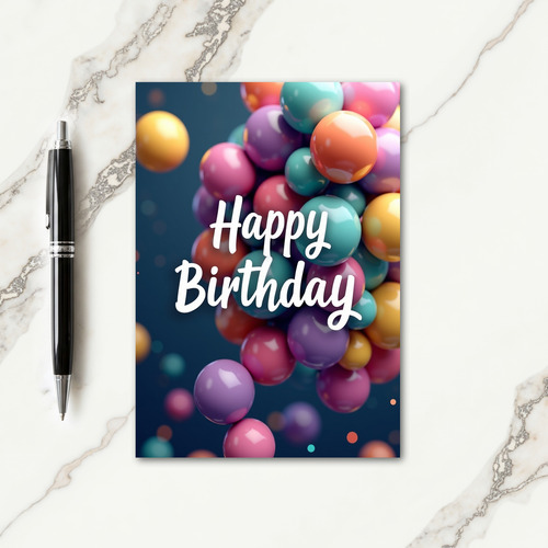 Birthday Glossy Orbs Card