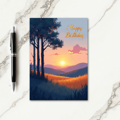 Birthday Glow Trees Card