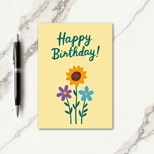 Birthday Illustration Blooms Card