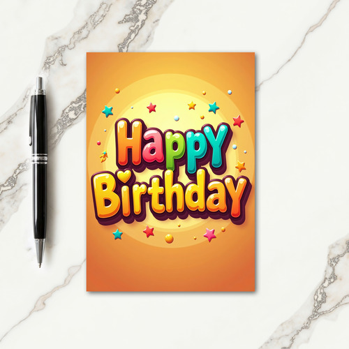 Birthday Illustration Heart Card