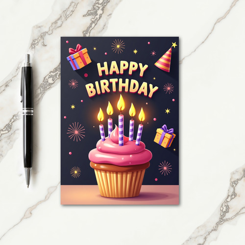 Birthday Illustration Lights Card