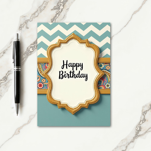 Birthday Illustration Paisley Card