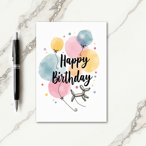 Birthday Illustration Spheres Card