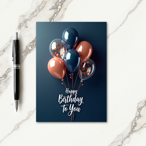 Birthday Indigo Balloons Card