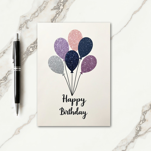 Birthday Joy Glitter Forms Card