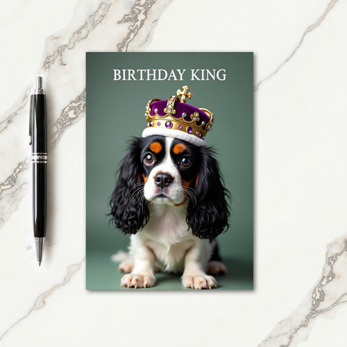 Birthday King Dog Card