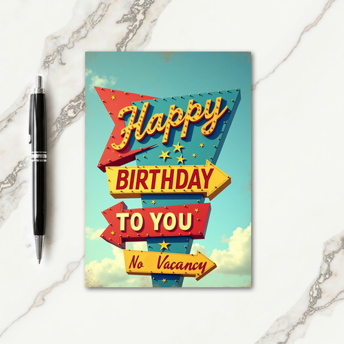 Birthday Marquee Sign Card