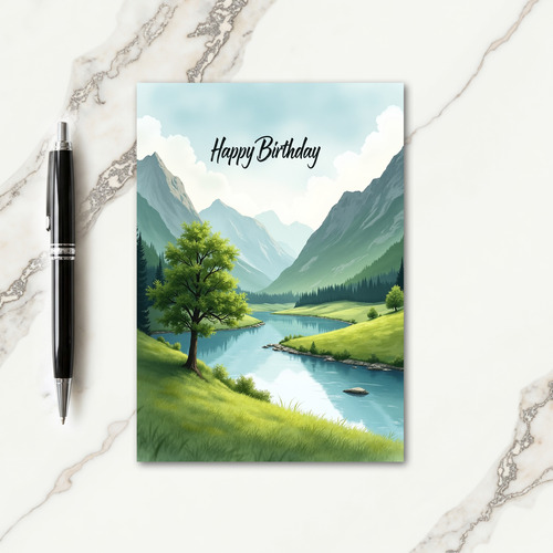 Birthday Mountain View Card
