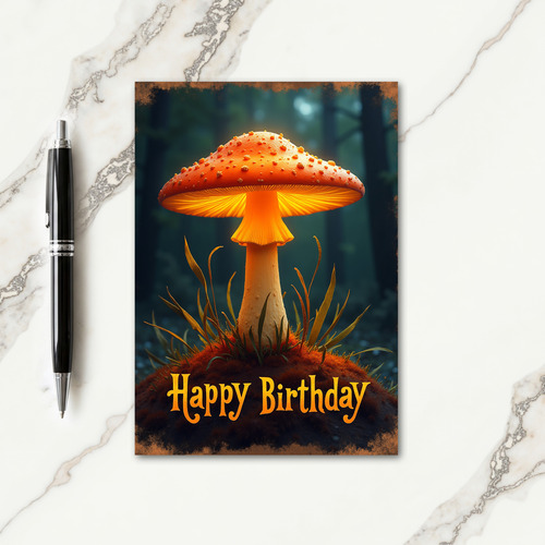Birthday Mushroom Glow Card