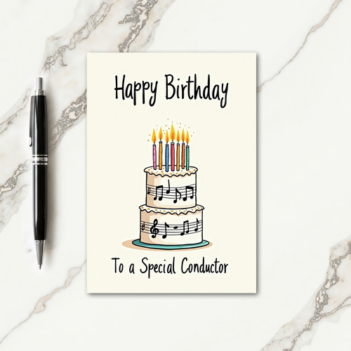 Birthday Music Cake Card