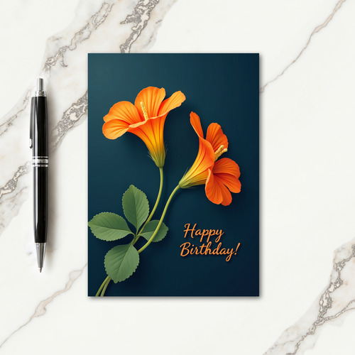 Birthday Orange Bloom Card
