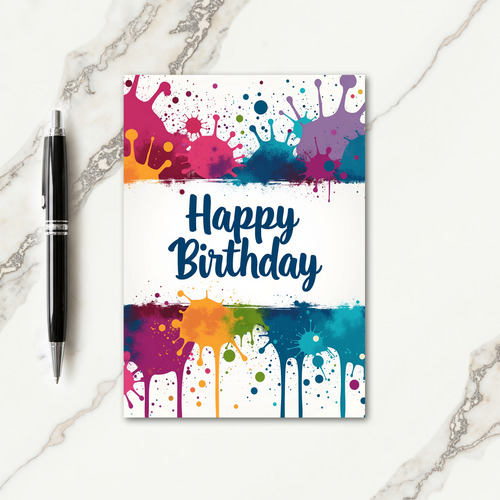 Birthday Paint Splatter Card