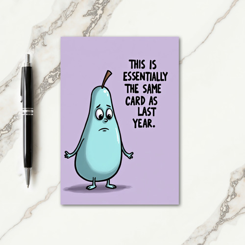 Birthday Pear Illustration Card