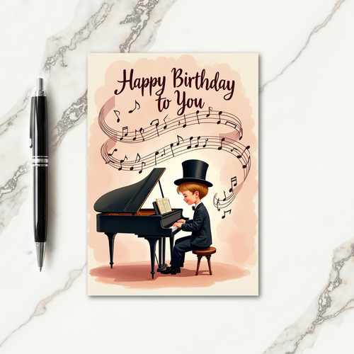 Birthday Piano Music Card
