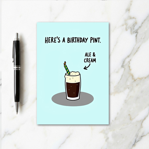 Birthday Pint Glitter Texture Card