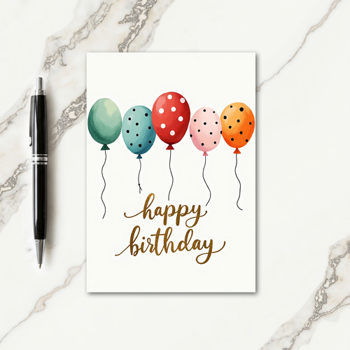 Birthday Polka Dot Balloon Card