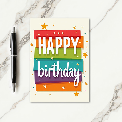 Birthday Rainbow Blocks Card