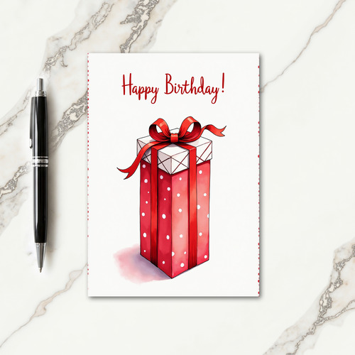 Birthday Red Polka Card