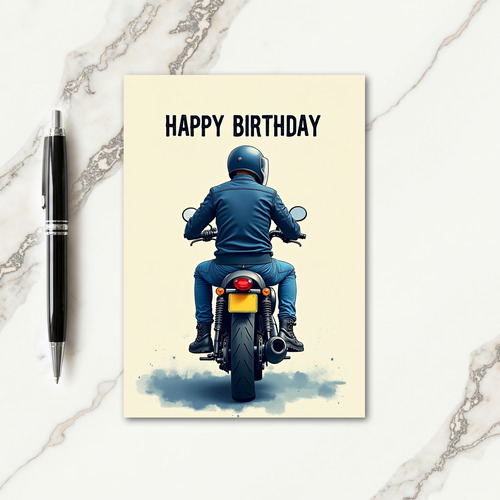 Birthday Ride Motorcycle Card