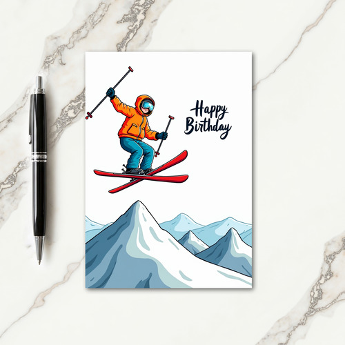 Birthday Ski Jump Card