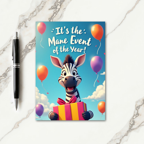 Birthday Striped Creature Card