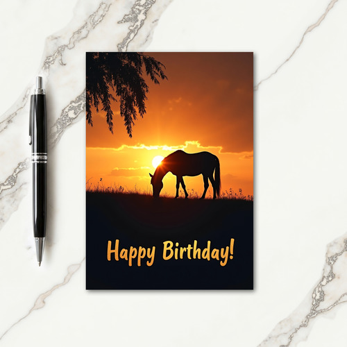 Birthday Sunset Horse Card
