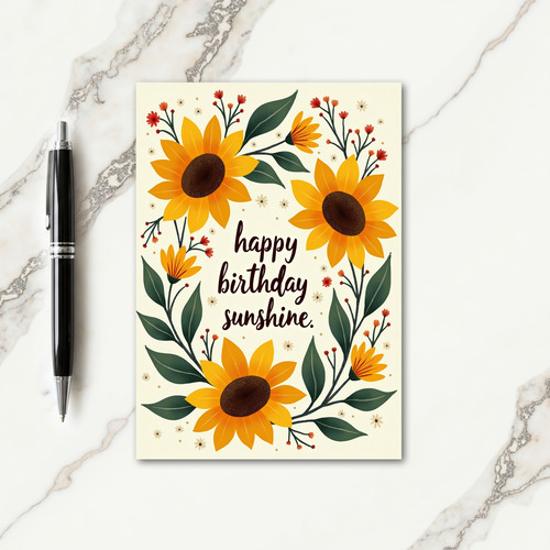 Birthday Sunshine Wreath Card