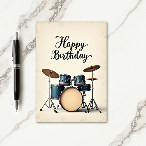 Birthday Teal Drum Card