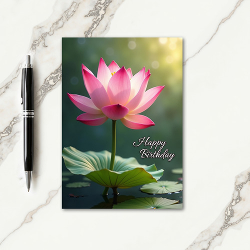 Birthday Water Lily Card