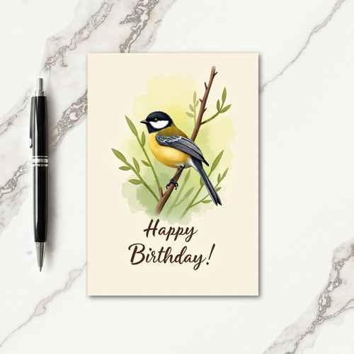 Birthday Watercolor Bird Card