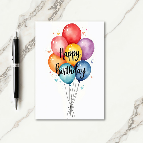 Birthday Watercolor Orbs Card