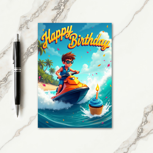 Birthday Wave Rider Card