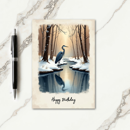 Birthday Winter Scene Card