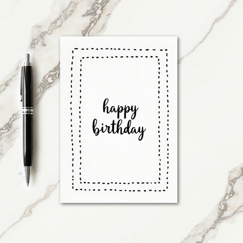 Birthday Wish Black White Card