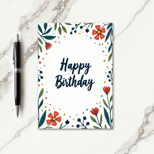 Birthday Wish Botanical Card