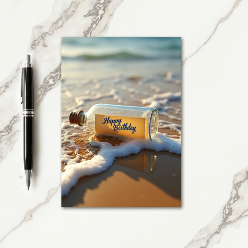 Birthday Wish Bottle Shore Card