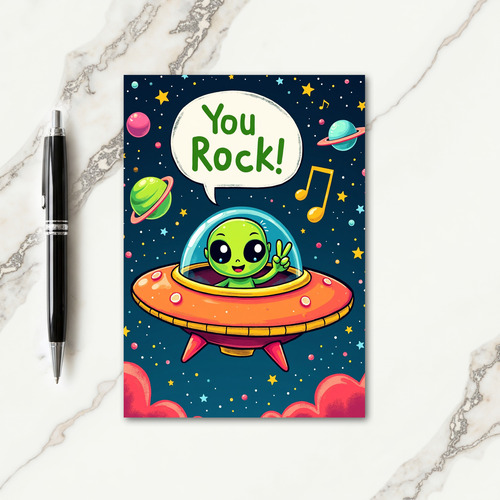Birthday Wish Cosmic Alien Card