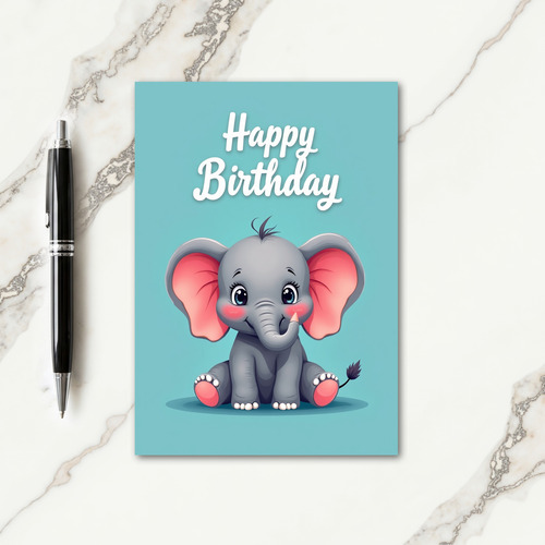 Birthday Wish Elephant Card