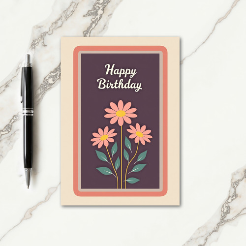 Birthday Wish Floral Trio Card