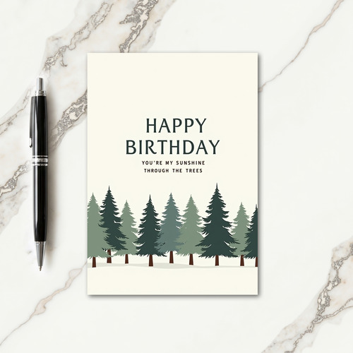 Birthday Wish Forest Trees Card