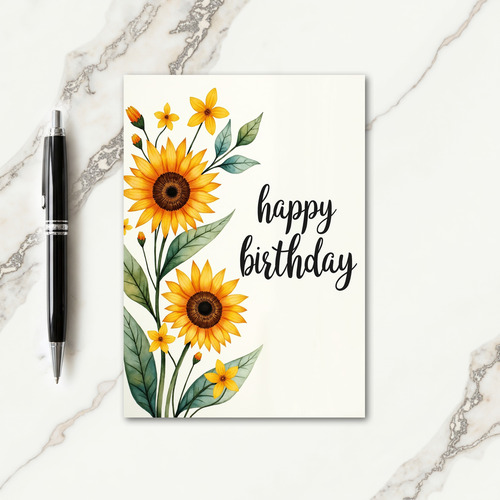 Birthday Wish Golden Bloom Card